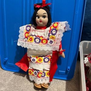 Source Unknown Floral Embroidered Doll